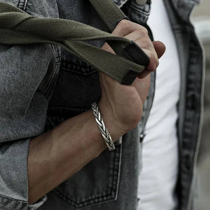 Gregory | Men’s Sterling Silver Braided Cuff Bracelet