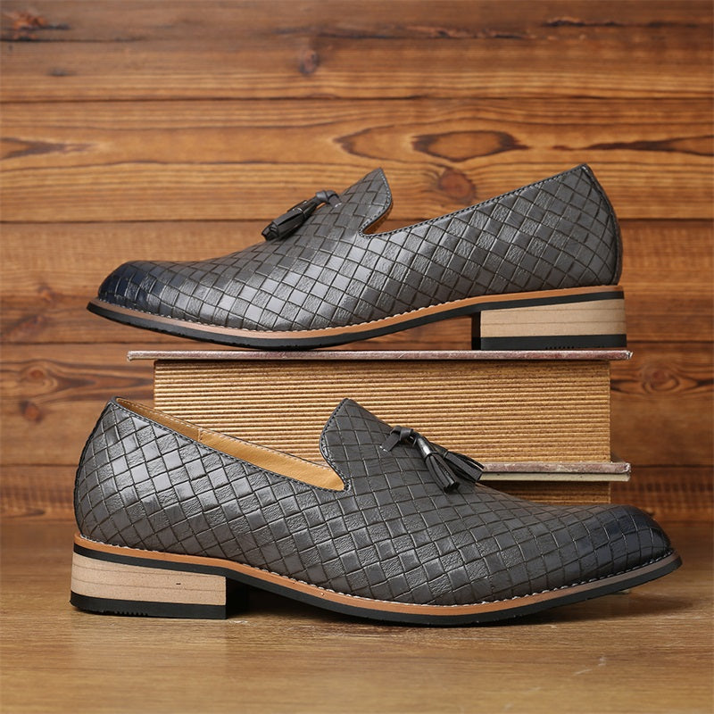 Tobias | Men’s Woven Leather Tassel Loafers