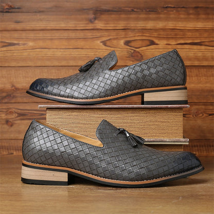 Tobias | Men’s Woven Leather Tassel Loafers