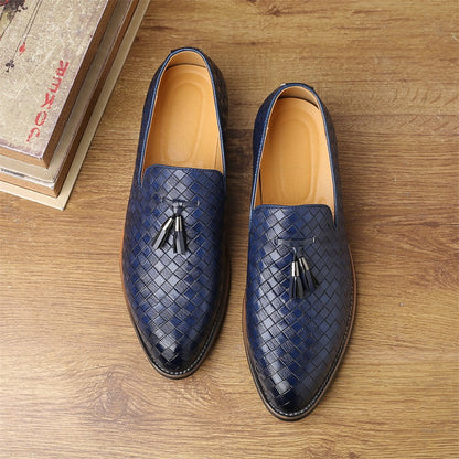 Tobias | Men’s Woven Leather Tassel Loafers