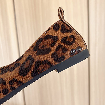 Jemie | Women’s Leopard Print Vegan Leather Flats