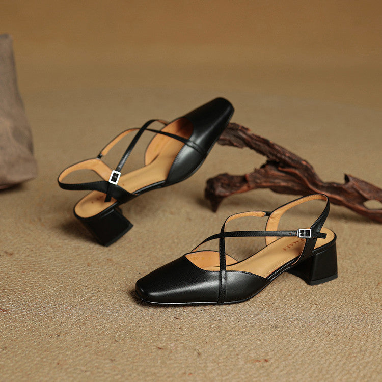 Gili | Women’s Leather Block Heel Sandals