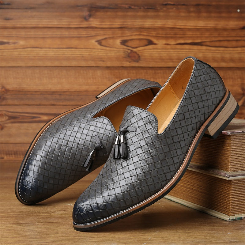 Tobias | Men’s Woven Leather Tassel Loafers