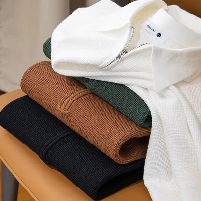 Owen | Men’s Hampton Waffle Knit Quarter-Zip Shirt