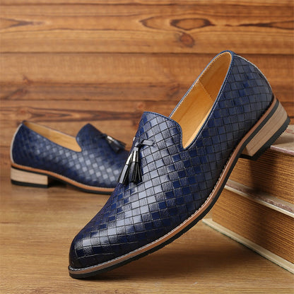 Tobias | Men’s Woven Leather Tassel Loafers