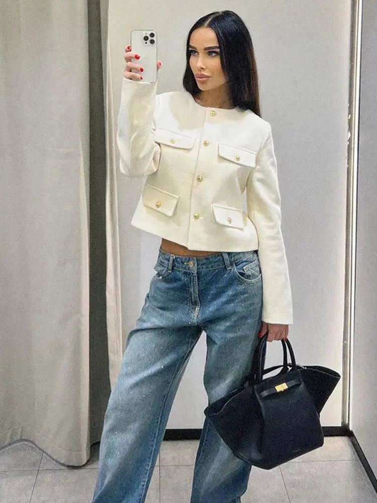 Hilda | Women’s Cropped Textured Jacket