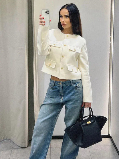 Hilda | Women’s Cropped Textured Jacket