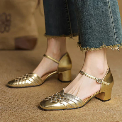 Avora | Women’s Leather Block Heel Sandals