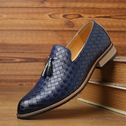 Tobias | Men’s Woven Leather Tassel Loafers