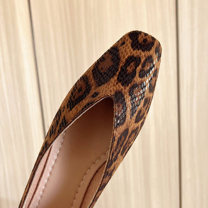 Jemie | Women’s Leopard Print Vegan Leather Flats