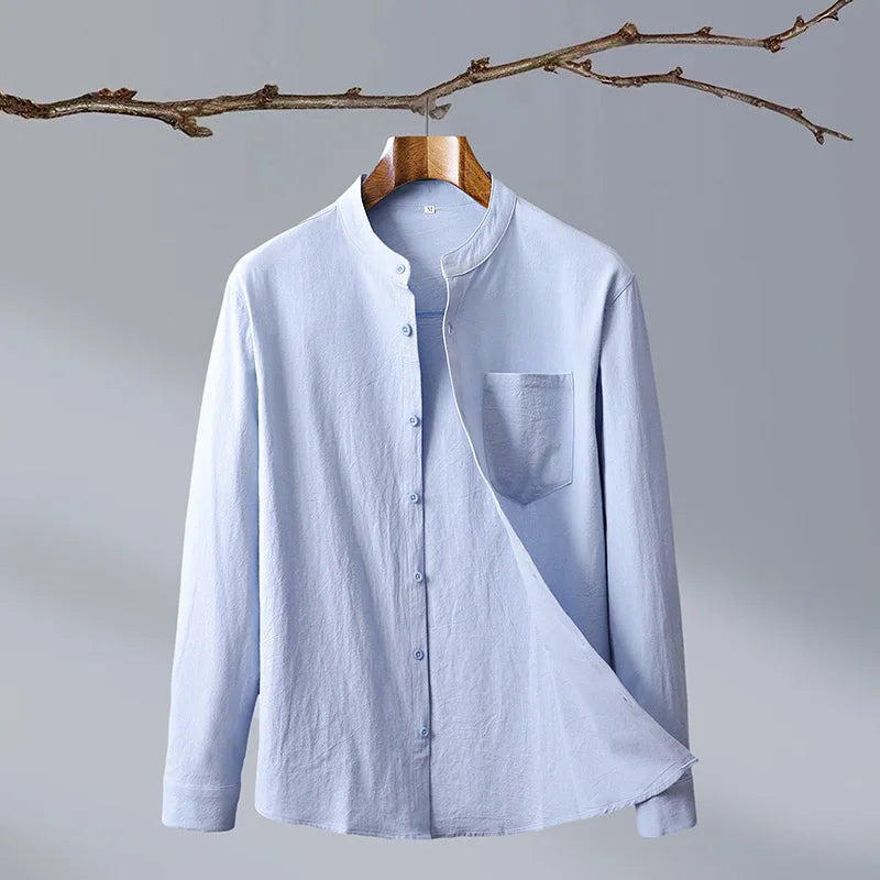 Nolland | Men’s Tailored Linen Blend Button-Up Shirt