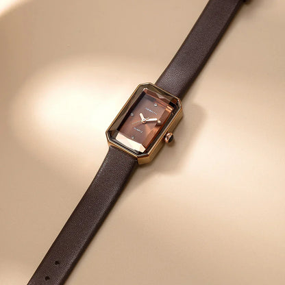 Graeme | Men’s Rectangular Leather Strap Watch