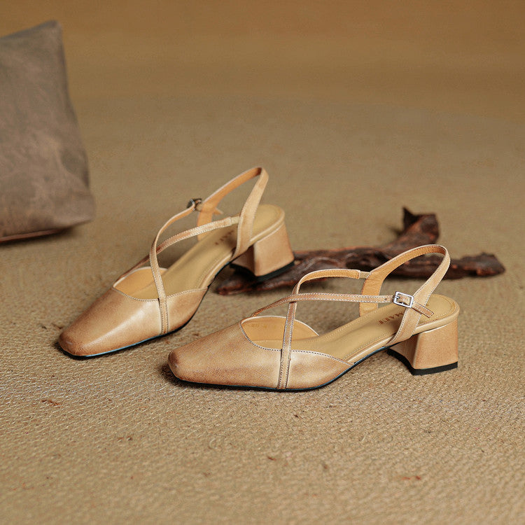Gili | Women’s Leather Block Heel Sandals