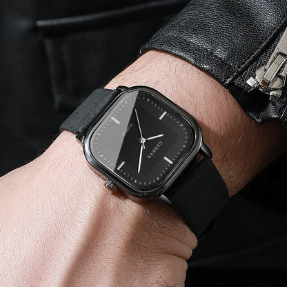 Neves | Men’s Square Minimalist Leather Watch