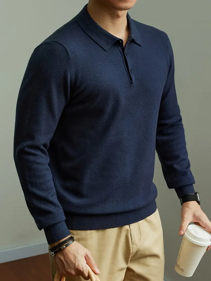 Sanfel | Men’s Stylish Knit Polo Sweater