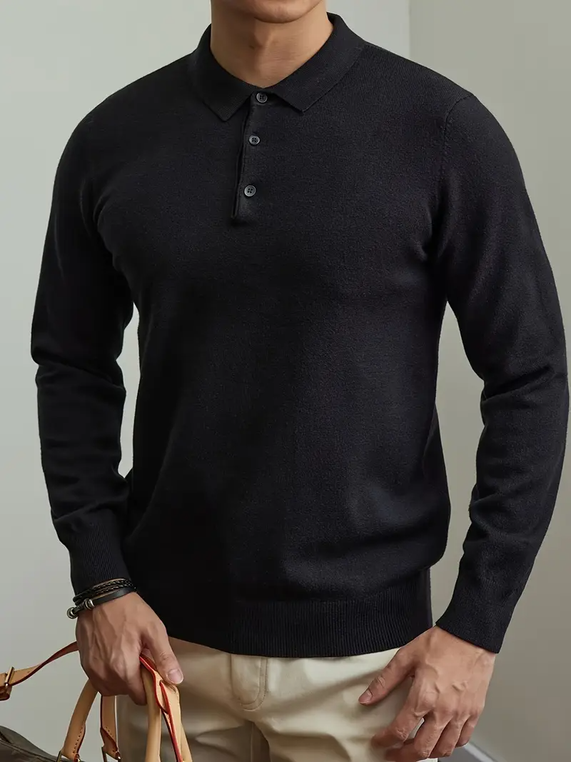 Sanfel | Men’s Stylish Knit Polo Sweater