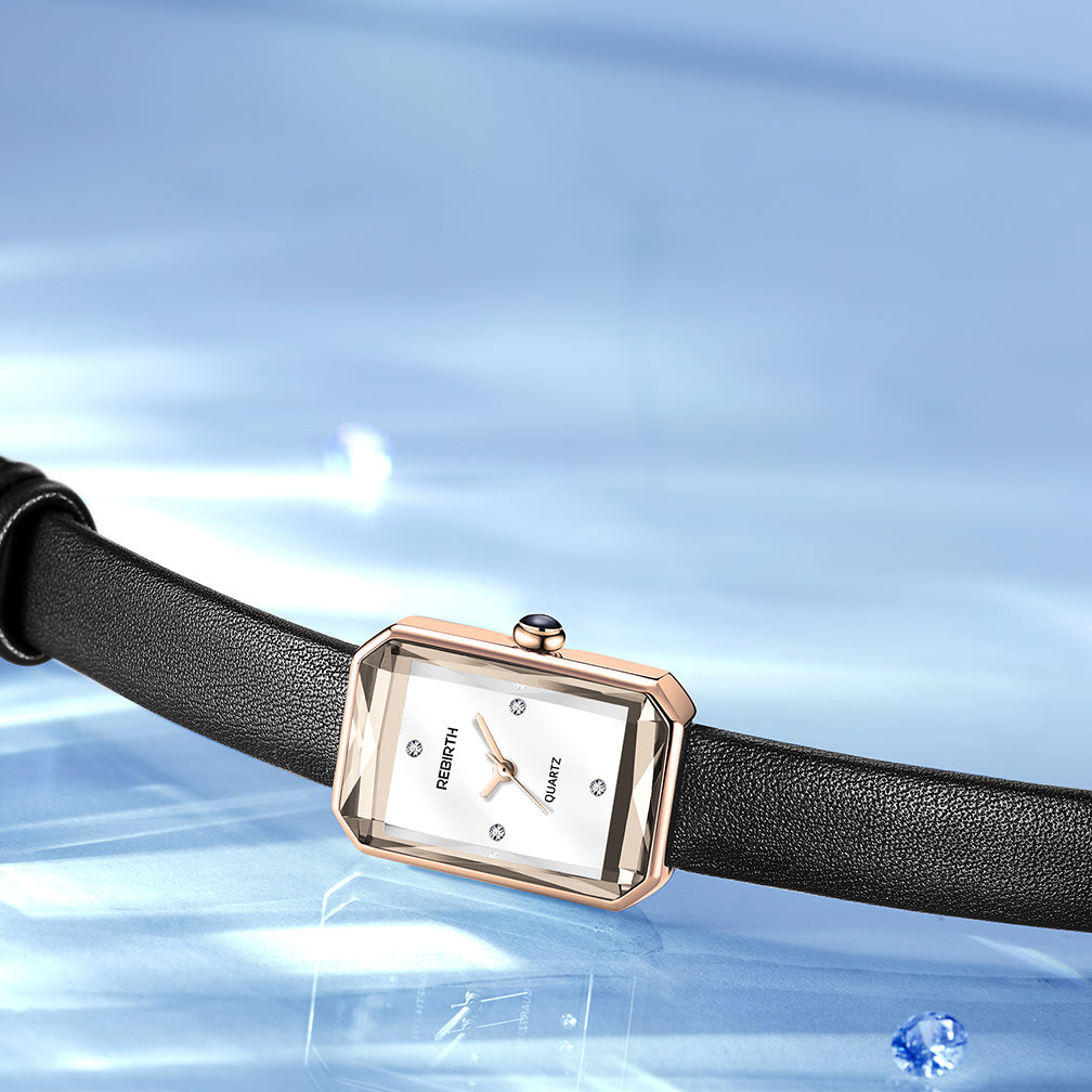 Graeme | Men’s Rectangular Leather Strap Watch
