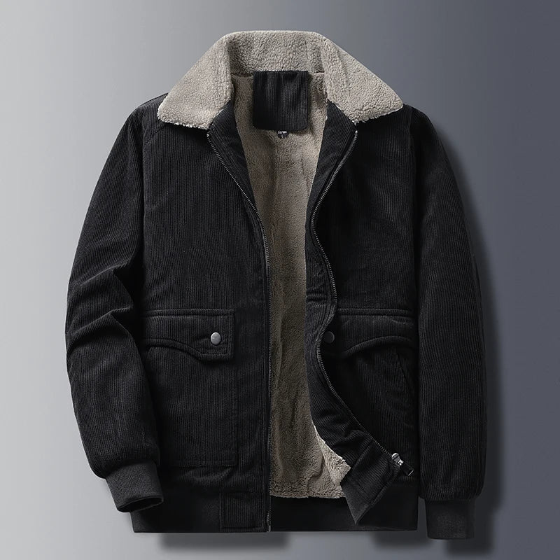 Maison | Men’s Corduroy Fleece-Lined Zip Jacket