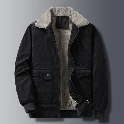 Maison | Men’s Corduroy Fleece-Lined Zip Jacket