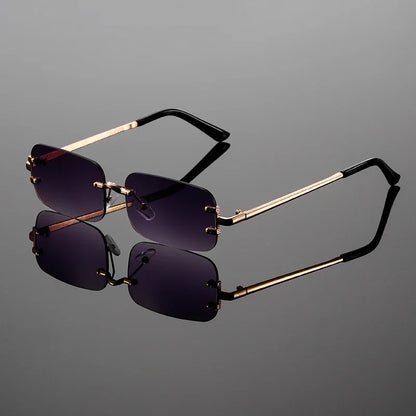 Lucan | Men’s Rimless Luxury Rectangular Sunglasses