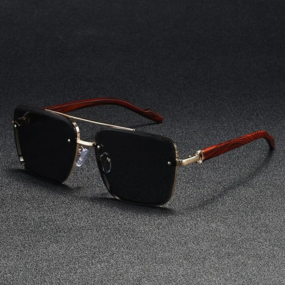 Cavaro | Men’s Metal & Wood Accent Sunglasses