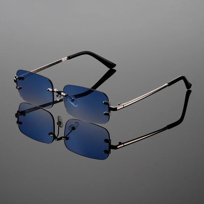 Lucan | Men’s Rimless Luxury Rectangular Sunglasses