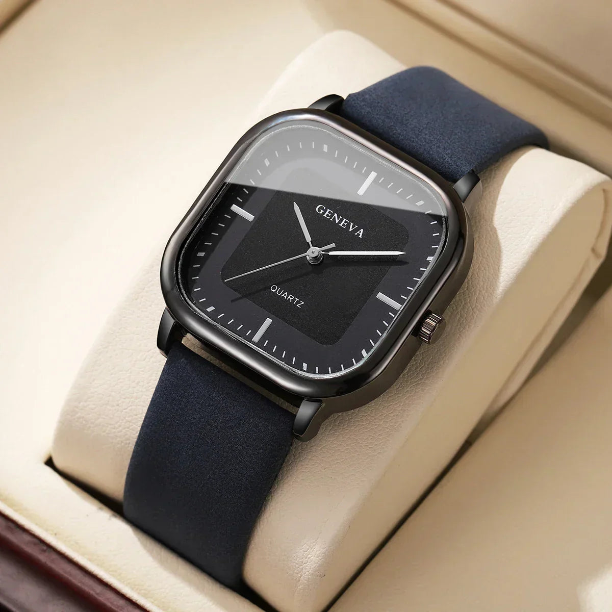 Neves | Men’s Square Minimalist Leather Watch