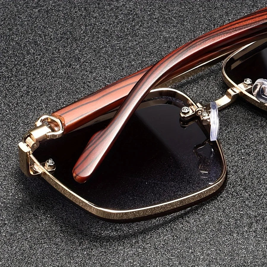 Cavaro | Men’s Metal & Wood Accent Sunglasses