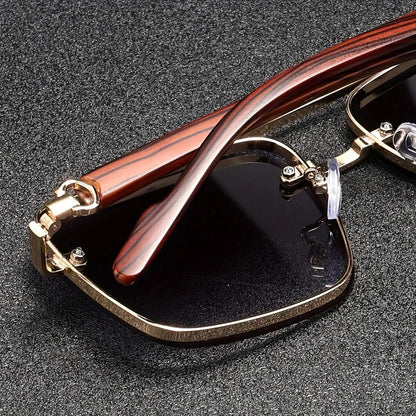 Cavaro | Men’s Metal & Wood Accent Sunglasses