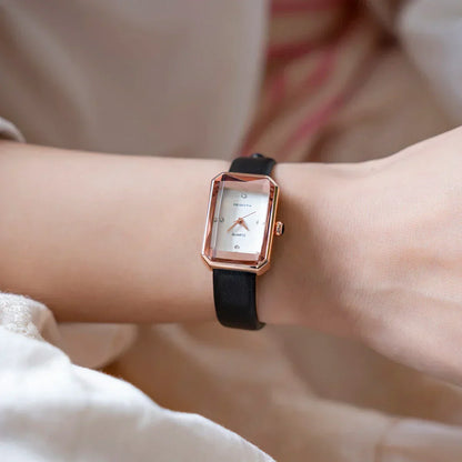 Graeme | Men’s Rectangular Leather Strap Watch
