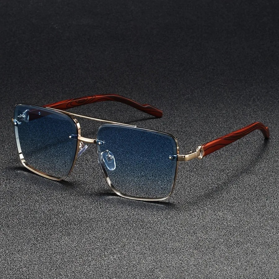 Cavaro | Men’s Metal & Wood Accent Sunglasses