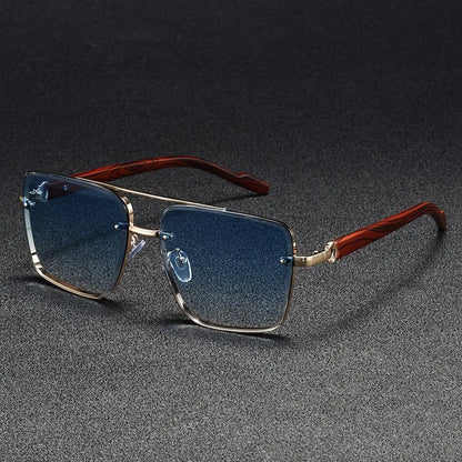 Cavaro | Men’s Metal & Wood Accent Sunglasses