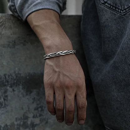 Gregory | Men’s Sterling Silver Braided Cuff Bracelet
