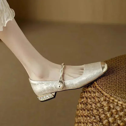 Jeffy | Women’s Satin Square Toe Pumps
