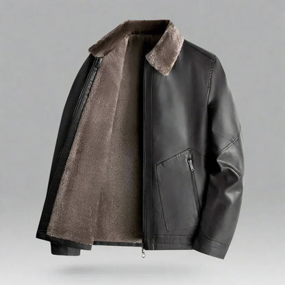 Tinsley | Men’s Leather Jacket with Fleece Interior