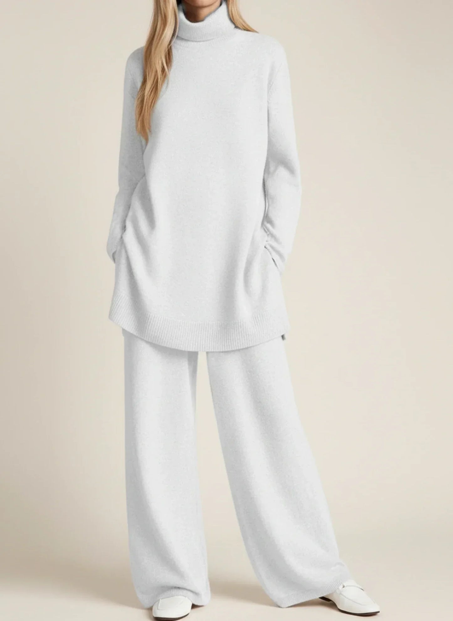 Selvane | Women’s Two-Piece Turtleneck Wide-Leg Set