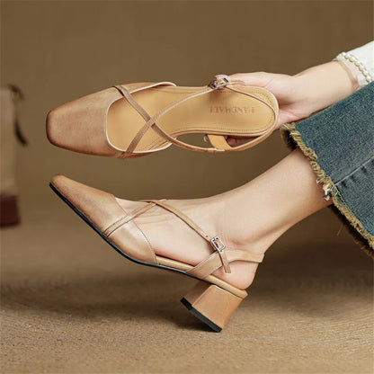 Gili | Women’s Leather Block Heel Sandals