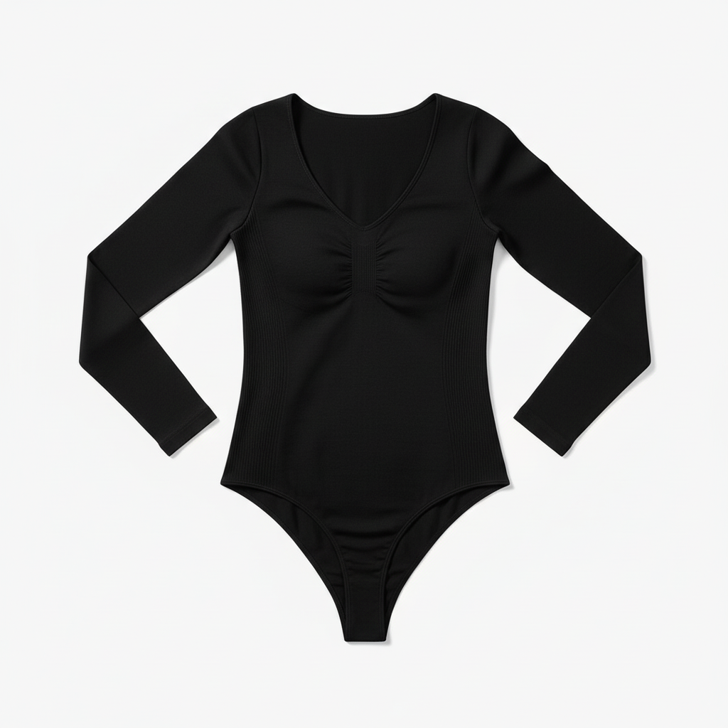 Seamless Long Sleeve Bodysuit Thong | Shapewear Bodysuit