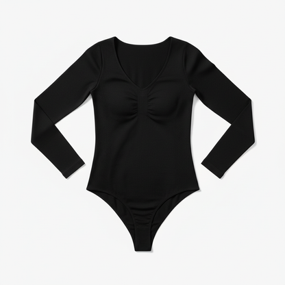 Seamless Long Sleeve Bodysuit Thong | Shapewear Bodysuit