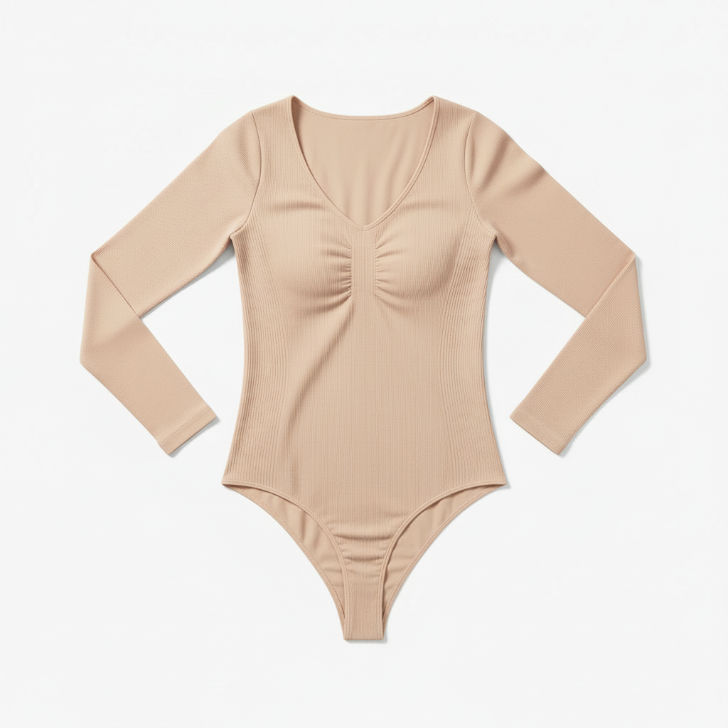 Seamless Long Sleeve Bodysuit Thong | Shapewear Bodysuit
