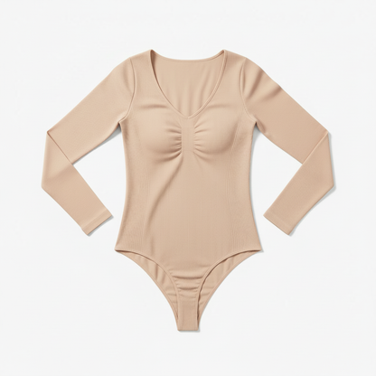 Seamless Long Sleeve Bodysuit Thong | Shapewear Bodysuit