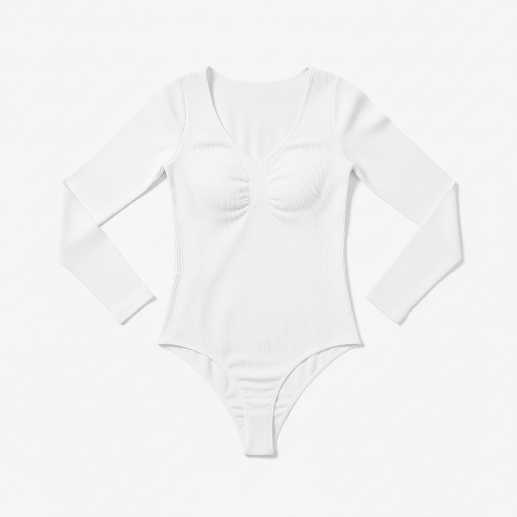 Seamless Long Sleeve Bodysuit Thong | Shapewear Bodysuit