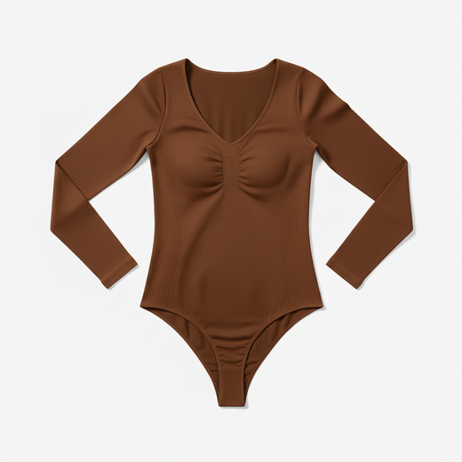 Seamless Long Sleeve Bodysuit Thong | Shapewear Bodysuit