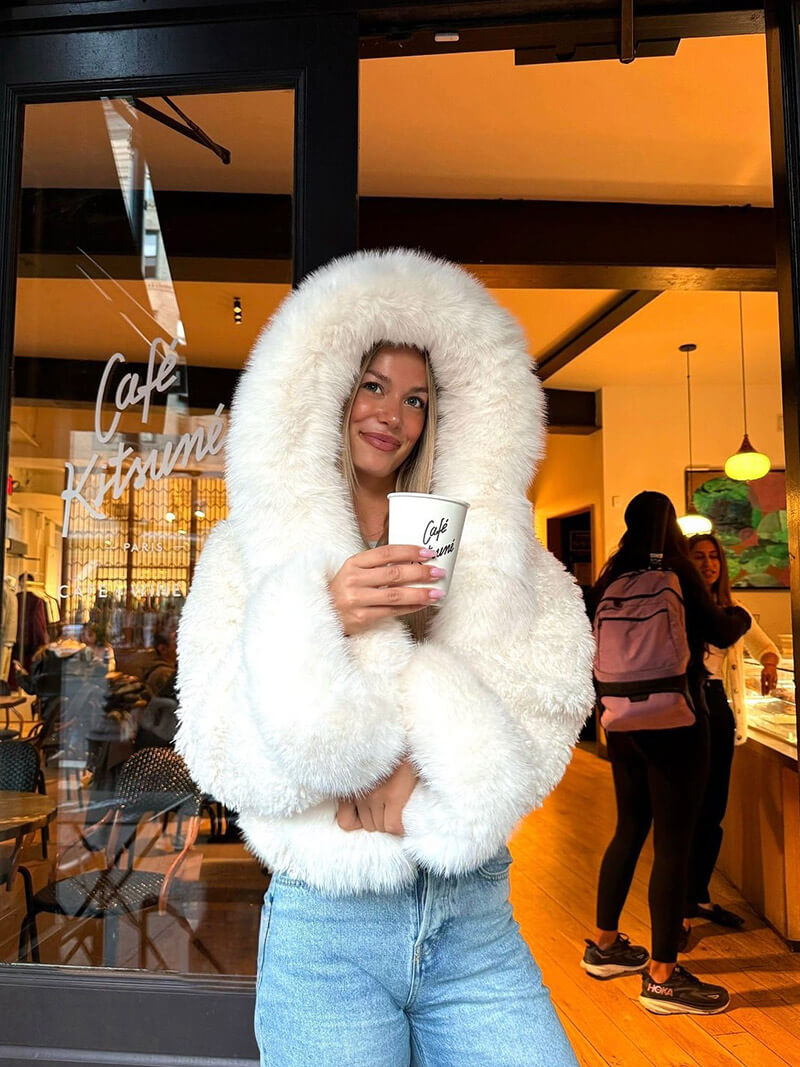 Aloura | Women’s Oversized Faux Fur Hooded Jacket