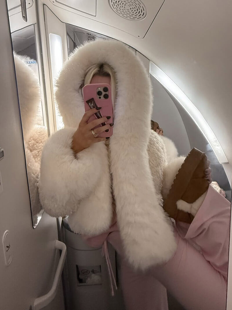 Aloura | Women’s Oversized Faux Fur Hooded Jacket