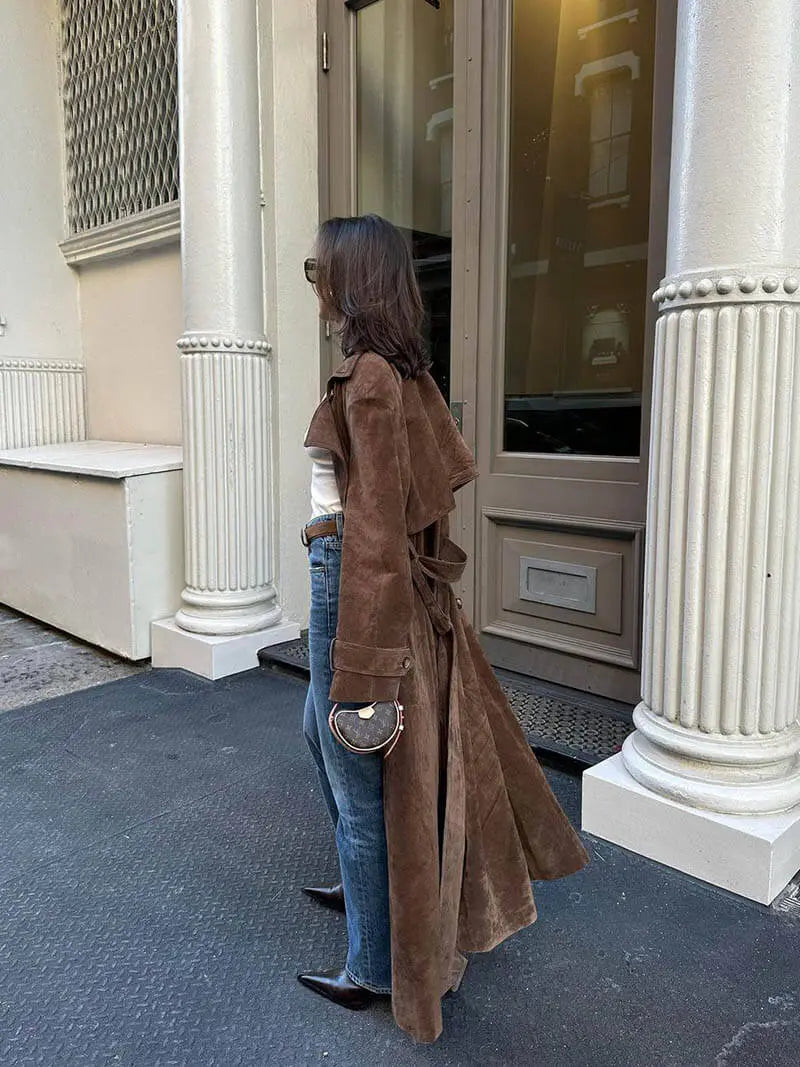 Jensen | Women’s Long Double Breasted Trench Coat