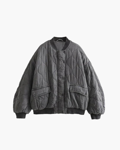 Hillarie | Women’s Oversized Quilted Bomber Jacket