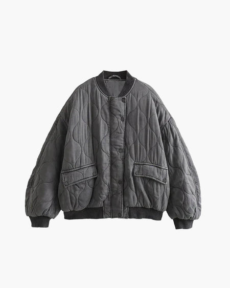 Hillarie | Women’s Oversized Quilted Bomber Jacket