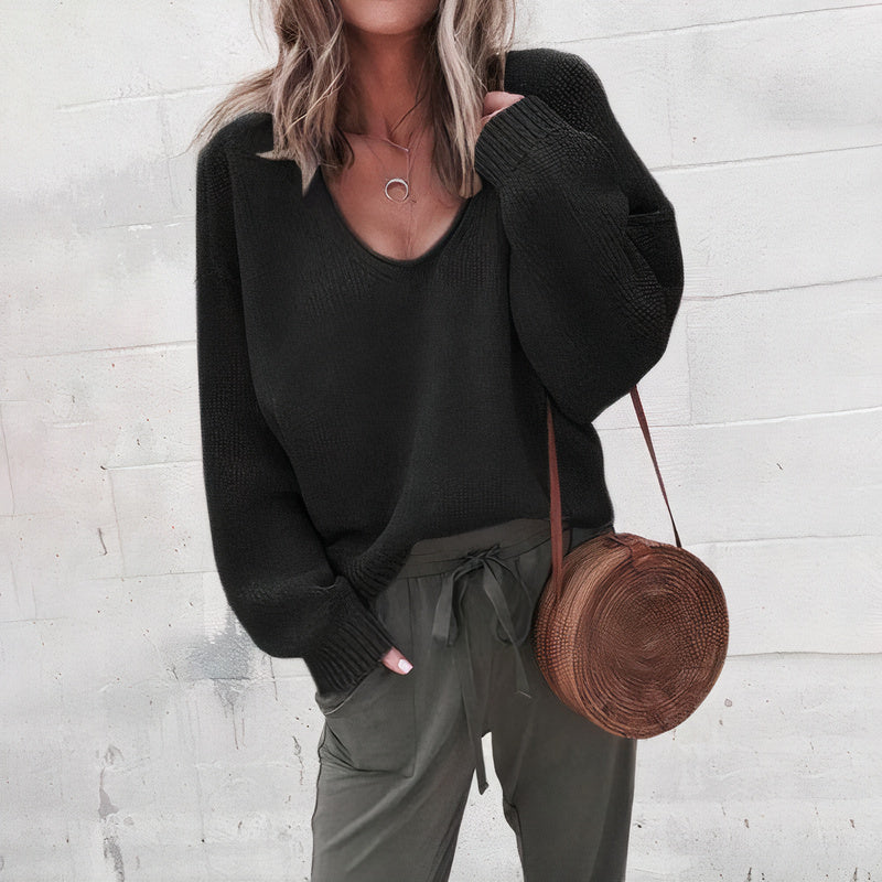 Stacey | Women’s Knit V-Neck Sweater