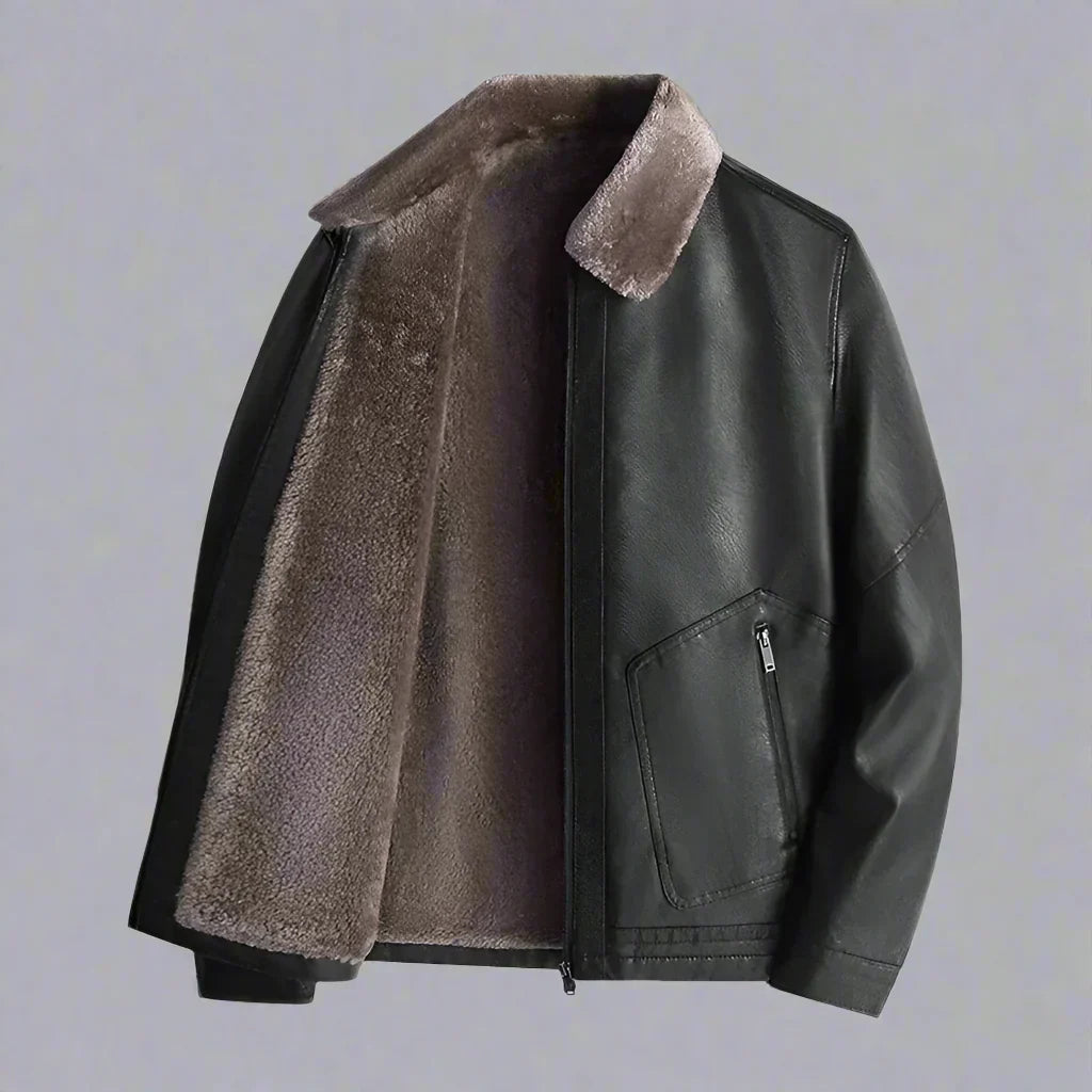 Tinsley | Men’s Leather Jacket with Fleece Interior